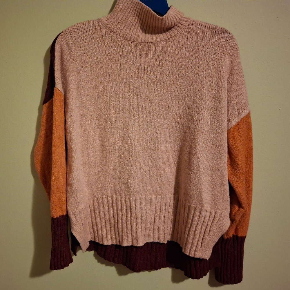 Color Block Turtle Neck